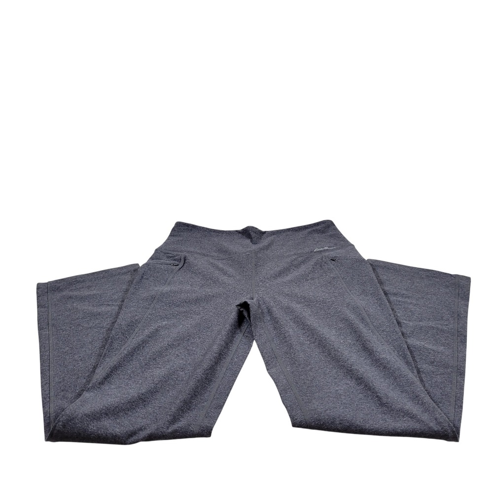 NWOT Eddie Bauer Trail Tight Pant Womens L Grey Excellent Wide Leg Zipper Pocket
